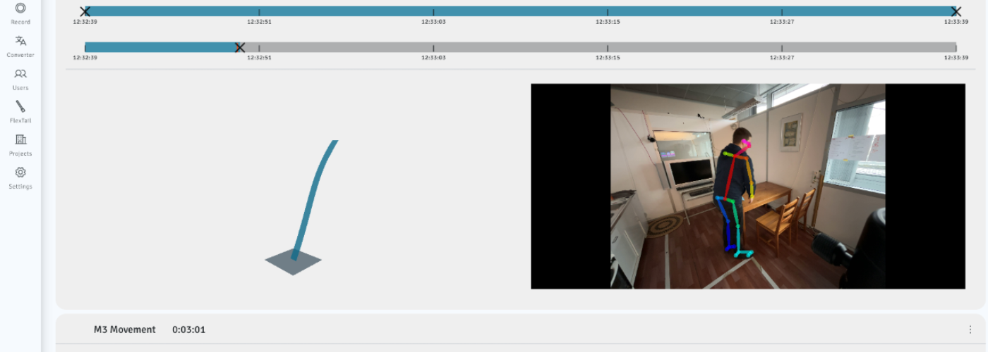Screenshot der Analyse der Körperhaltung.