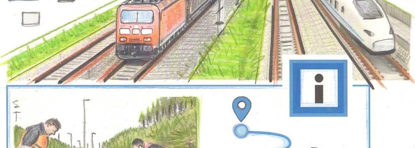 Zeichnung von Bahngleisen und dessen Aus- und Neubaustrecken.