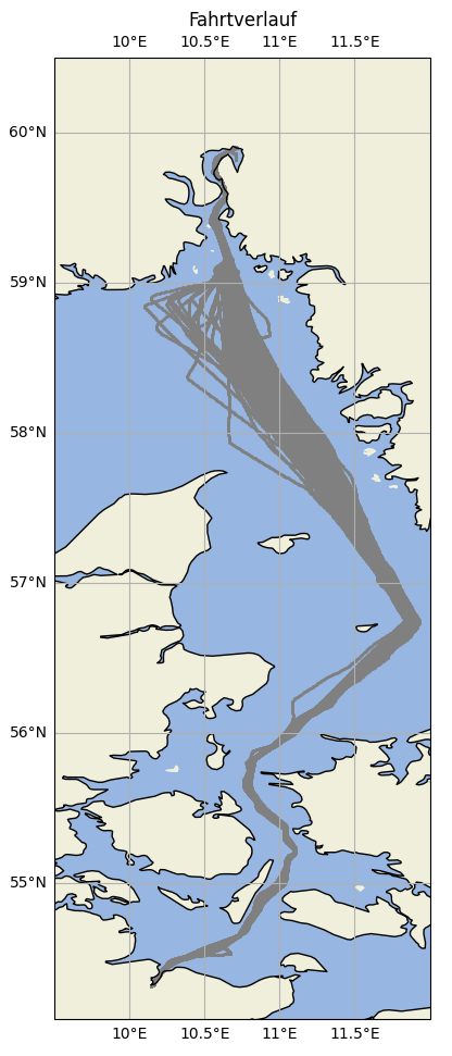 Ausschnitt einer Landkarte zwischen Oslo und Kiel